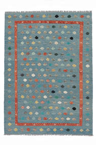 210X288 絨毯 キリム Nimbaft モダン ダークターコイズ/ダークブルー (ウール, アフガニスタン) Carpetvista