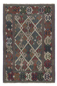 絨毯 キリム ゴルバリヤスタ 119X178 ブラック/茶色 (ウール, アフガニスタン)