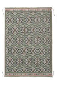  Orientalischer Kelim Golbarjasta Teppich 144X209 Dunkelgrün/Schwarz Wolle, Afghanistan Carpetvista