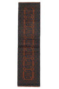 75X286 Afghan Fine Teppich Orientalischer Läufer Schwarz/Dunkelrot (Wolle, Afghanistan) Carpetvista