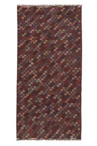  Kilim Golbarjasta Rug 78X181 Wool Black/Dark Red Small Carpetvista
