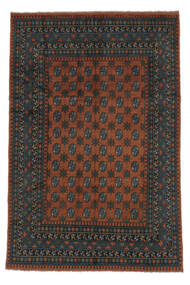  Afghan Fine Rug 194X288 Wool Black/Dark Red Carpetvista