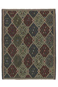絨毯 キリム ゴルバリヤスタ 150X194 ブラック/ダークイエロー (ウール, アフガニスタン)