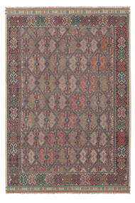  Oriental Kilim Golbarjasta Rug 198X293 Dark Red/Dark Green Wool, Afghanistan Carpetvista