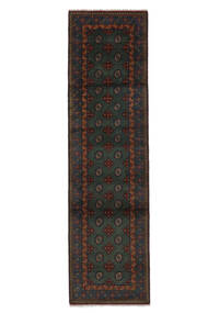  Oriental Afghan Fine Rug 81X298 Runner
 Black Wool, Afghanistan Carpetvista