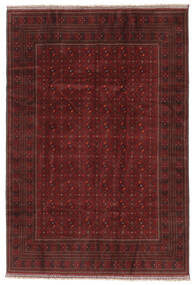 191X280 Kunduz Rug Oriental Black/Dark Red (Wool, Afghanistan) Carpetvista