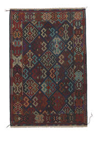 絨毯 キリム ゴルバリヤスタ 148X227 ブラック/ダークレッド (ウール, アフガニスタン)