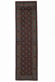  Oriental Afghan Fine Rug 81X295 Runner
 Black Wool, Afghanistan Carpetvista