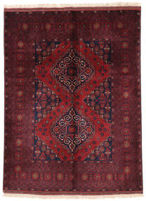 140X187 Kunduz Teppich Orientalischer Schwarz/Dunkelrot (Wolle, Afghanistan) Carpetvista