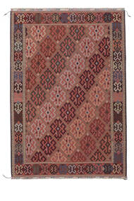  Orientalischer Kelim Golbarjasta Teppich 203X300 Dunkelrot/Schwarz Wolle, Afghanistan Carpetvista
