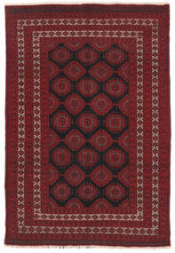 132X192 絨毯 オリエンタル Kunduz ブラック/ダークレッド (ウール, アフガニスタン) Carpetvista