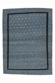 261X346 Kilim Nimbaft Rug Modern Dark Blue/Black Large (Wool, Afghanistan) Carpetvista