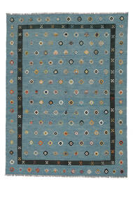 絨毯 キリム Nimbaft 258X346 ダークターコイズ/ダークブルー 大きな (ウール, アフガニスタン)