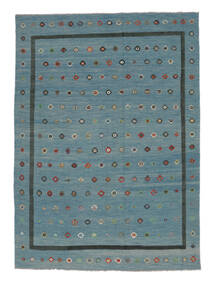 244X336 絨毯 キリム Nimbaft モダン ダークターコイズ/ダークブルー (ウール, アフガニスタン) Carpetvista