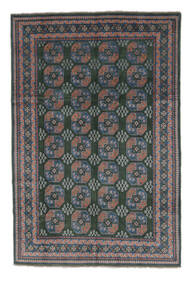  Oriental Afghan Fine Rug 195X293 Black/Dark Grey Wool, Afghanistan Carpetvista