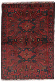 102X147 Kunduz Teppe Orientalsk Svart/Mørk Rød (Ull, Afghanistan) Carpetvista