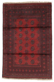  Afghan Fine Vloerkleed 99X150 Wol Zwart/Donkerrood Klein Carpetvista