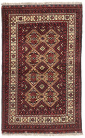 97X147 絨毯 Kunduz オリエンタル ブラック/ダークレッド (ウール, アフガニスタン) Carpetvista
