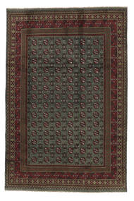  Afghan Fine Rug 193X292 Wool Black/Brown Carpetvista