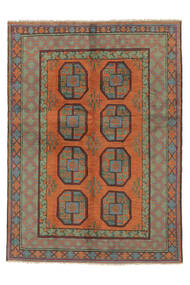  Afghan Fine Teppich 143X196 Braun/Grün Carpetvista