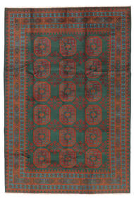 195X299 Χαλι Ανατολής Afghan Fine Μαύρα/Σκούρο Κόκκινο (Μαλλί, Αφγανικά) Carpetvista