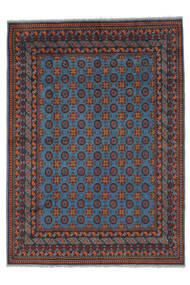 Afghan Fine Teppe 208X289 Svart/Mørk Blå Ull, Afghanistan Carpetvista