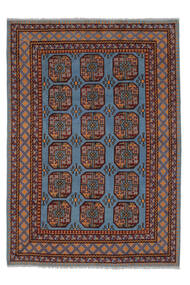  Afghan Fine Teppich 206X295 Schwarz/Dunkelblau Carpetvista