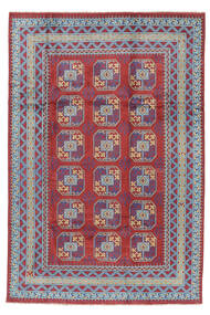 Afghan Fine Rug 198X288 Wool Dark Red/Dark Pink Carpetvista
