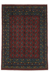  Afghan Fine Rug 197X288 Wool Black/Dark Red Carpetvista
