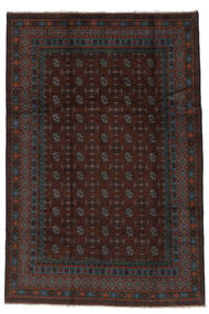 196X292 Afghan Fine Teppich Schwarz/Dunkelrot Afghanistan Carpetvista
