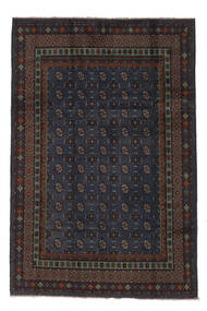 Afghan Fine Teppich 192X290 Schwarz Wolle, Afghanistan Carpetvista