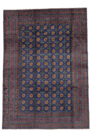  Afghan Fine Rug 197X280 Wool Black/Dark Red Carpetvista