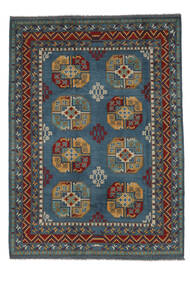  Afghan Fine Tæppe 214X294 Sort/Mørkeblå Carpetvista