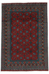 203X292 Χαλι Afghan Fine Ανατολής Μαύρα/Σκούρο Κόκκινο (Μαλλί, Αφγανικά) Carpetvista