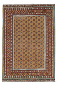  197X289 Afghan Fine Rug Brown/Dark Red Afghanistan Carpetvista
