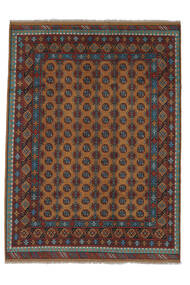  Afghan Fine Rug 208X283 Wool Black/Brown Carpetvista