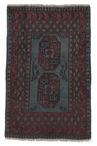 81X131 Tapis D'orient Afghan Fine Noir (Laine, Afghanistan) Carpetvista