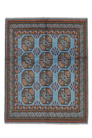  Afghan Fine Alfombra 150X189 De Lana Negro/Azul Oscuro Pequeño Carpetvista