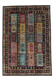 絨毯 Shabargan 204X301 ブラック/茶色 (ウール, アフガニスタン)