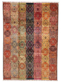 177X249 Shabargan Teppich Moderner Braun/Dunkelrot (Wolle, Afghanistan) Carpetvista