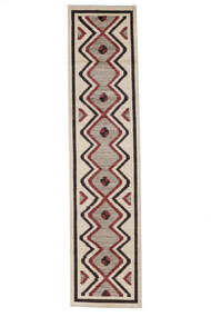  Modern Afghan Fine Rug 89X390 Wool Beige/Black Small Carpetvista