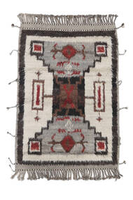 絨毯 Moroccan Berber - Afghanistan 118X170 ライトグレー/ブラック (ウール, アフガニスタン)