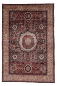 289X436 Tapis Mamluk Moderne Rouge Foncé/Noir Grand (Laine, Afghanistan) Carpetvista