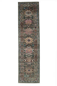 79X302 絨毯 Shabargan モダン 廊下 カーペット ブラック/茶色 (ウール, アフガニスタン) Carpetvista