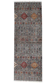 88X250 絨毯 Shabargan モダン 廊下 カーペット ダークグレー/ブラック (ウール, アフガニスタン) Carpetvista