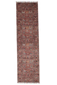 81X302 Tapete Shabargan Moderno Passadeira Vermelho Escuro/Castanho (Lã, Afeganistão) Carpetvista