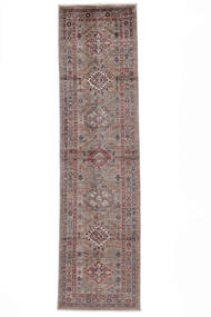 絨毯 カザック Ariana 79X322 廊下 カーペット 茶色/ダークレッド (ウール, アフガニスタン)
