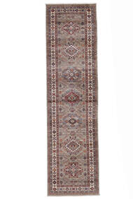 絨毯 カザック Ariana 81X305 廊下 カーペット 茶色/ダークレッド (ウール, アフガニスタン)