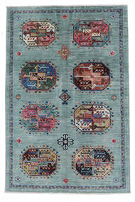 122X189 絨毯 Shabargan モダン ダークターコイズ/ダークグレー (ウール, アフガニスタン) Carpetvista