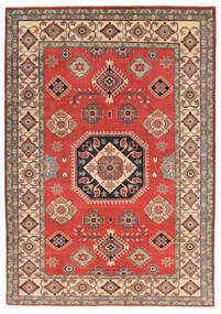  192X276 Kazak Fine Matot Matto Ruskea/Tummanpunainen Afganistan Carpetvista